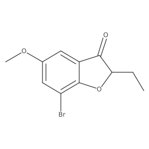 7-Bromo-2-ethyl-5-methoxy-2,3-dihydro-1-benzofuran-3-one结构式