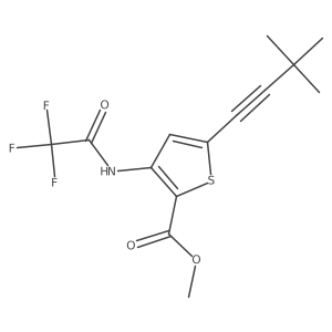 Methyl 5-(3,3-dimethylbut-1-yn-1-yl)-3-(2,2,2-trifluoroacetamido)thiophene-2-carboxylate Structure