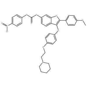 [2-(4-Methoxyphenyl)-3-[4-(2-piperidin-1-ylethoxy)phenoxy]-1-benzothiophen-6-yl] (4-nitrophenyl) carbonate结构式