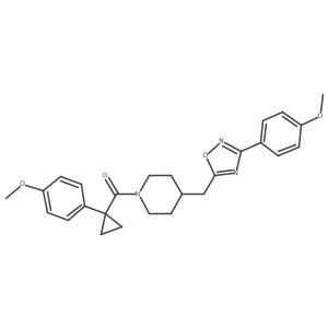 1-{[1-(4-Methoxyphenyl)cyclopropyl]carbonyl}-4-{[3-(4-methoxyphenyl)-1,2,4-oxadiazol-5-yl]methyl}piperidine Structure