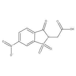 1,2-Benzisothiazole-2(3H)-acetic acid, 6-nitro-3-oxo-, 1,1-dioxide结构式