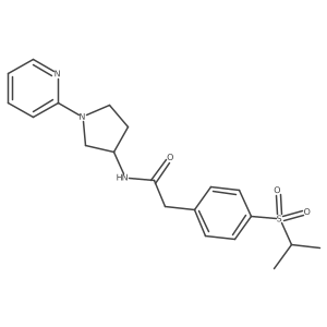 2-(4-(isopropylsulfonyl)phenyl)-N-(1-(pyridin-2-yl)pyrrolidin-3-yl)acetamide结构式
