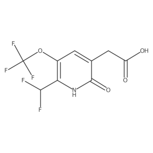 2-(Difluoromethyl)-6-hydroxy-3-(trifluoromethoxy)pyridine-5-acetic acid Structure