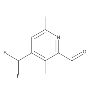 4-(Difluoromethyl)-3,6-diiodopicolinaldehyde Structure