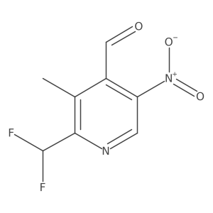 2-(Difluoromethyl)-3-methyl-5-nitropyridine-4-carboxaldehyde结构式