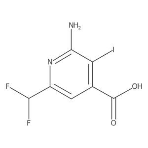 2-Amino-6-(difluoromethyl)-3-iodoisonicotinic acid Structure