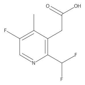 2-(Difluoromethyl)-5-fluoro-4-methylpyridine-3-acetic acid结构式