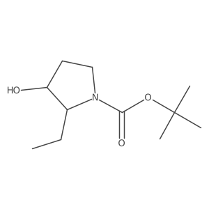 tert-butyl (2R,3S)-2-ethyl-3-hydroxypyrrolidine-1-carboxylate结构式