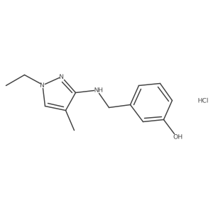 3-[[(1-Ethyl-4-methylpyrazol-3-yl)amino]methyl]phenol;hydrochloride结构式