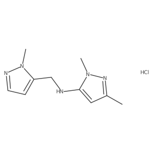 2,5-dimethyl-N-[(2-methylpyrazol-3-yl)methyl]pyrazol-3-amine;hydrochloride结构式
