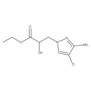 ethyl 3-(3-amino-4-chloro-1H-pyrazol-1-yl)-2-hydroxypropanoate结构式