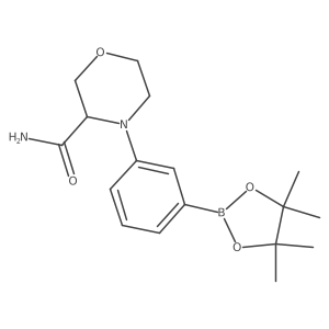 4-[3-(4,4,5,5-Tetramethyl-1,3,2-dioxaborolan-2-yl)phenyl]-3-morpholinecarboxamide结构式