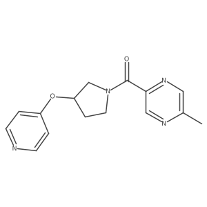 (5-Methylpyrazin-2-yl)(3-(pyridin-4-yloxy)pyrrolidin-1-yl)methanone结构式