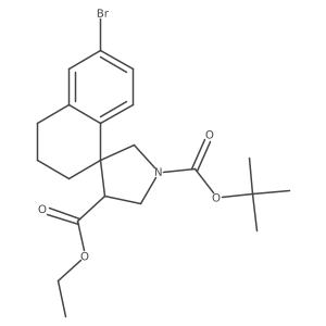 1'-tert-Butyl 4'-ethyl 6-bromo-3,4-dihydro-2H-spiro[naphthalene-1,3'-pyrrolidine]-1',4'-dicarboxylate结构式