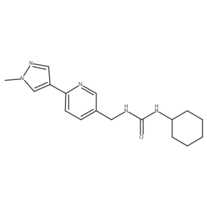 1-cyclohexyl-3-((6-(1-methyl-1H-pyrazol-4-yl)pyridin-3-yl)methyl)urea结构式