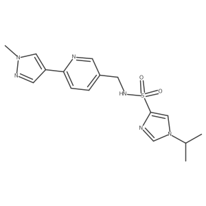 1-isopropyl-N-((6-(1-methyl-1H-pyrazol-4-yl)pyridin-3-yl)methyl)-1H-imidazole-4-sulfonamide结构式
