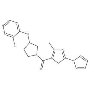(3-((3-chloropyridin-4-yl)oxy)pyrrolidin-1-yl)(4-methyl-2-(1H-pyrrol-1-yl)thiazol-5-yl)methanone Structure