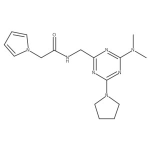 N-((4-(dimethylamino)-6-(pyrrolidin-1-yl)-1,3,5-triazin-2-yl)methyl)-2-(1H-pyrrol-1-yl)acetamide Structure