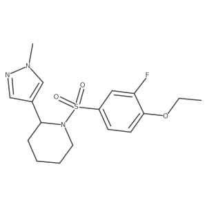 1-((4-ethoxy-3-fluorophenyl)sulfonyl)-2-(1-methyl-1H-pyrazol-4-yl)piperidine Structure