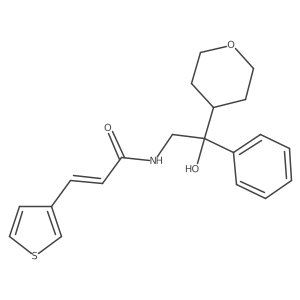 (E)-N-(2-hydroxy-2-phenyl-2-(tetrahydro-2H-pyran-4-yl)ethyl)-3-(thiophen-3-yl)acrylamide Structure