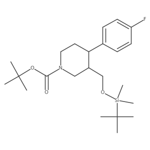tert-Butyl (3S,4R)-3-(((tert-butyldimethylsilyl)oxy)methyl)-4-(4-fluorophenyl)piperidine-1-carboxylate结构式