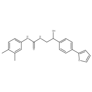 3-(3,4-Dimethylphenyl)-1-{2-[4-(furan-2-yl)phenyl]-2-hydroxyethyl}urea结构式