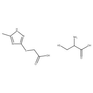 (2R)-2-Amino-3-sulfanylpropanoic acid;2-[(5-methyl-1H-1,2,4-triazol-3-yl)sulfanyl]acetic acid Structure