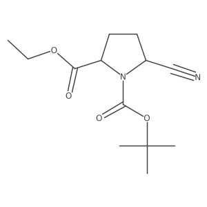 1-(tert-Butyl) 2-ethyl (2S,5R)-5-cyano-1,2-pyrrolidinedicarboxylate结构式