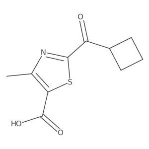 2-Cyclobutanecarbonyl-4-methyl-1,3-thiazole-5-carboxylic acid结构式