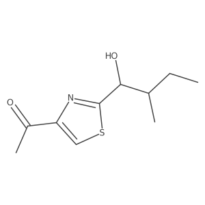 1-[2-(1-Hydroxy-2-methylbutyl)-1,3-thiazol-4-yl]ethan-1-one结构式