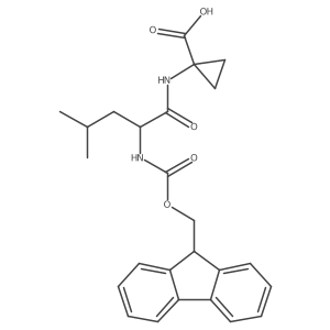 1-[(2R)-2-({[(9H-fluoren-9-yl)methoxy]carbonyl}amino)-4-methylpentanamido]cyclopropane-1-carboxylic acid Structure