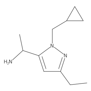 (1R)-1-[1-(cyclopropylmethyl)-3-ethyl-1H-pyrazol-5-yl]ethan-1-amine结构式