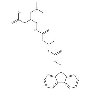 3-{[(3S)-3-({[(9H-fluoren-9-yl)methoxy]carbonyl}amino)butanamido]methyl}-5-methylhexanoic acid Structure