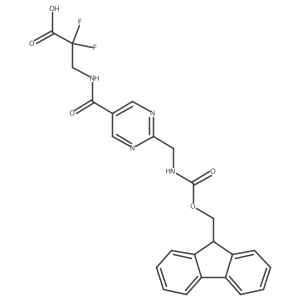 3-({2-[({[(9H-fluoren-9-yl)methoxy]carbonyl}amino)methyl]pyrimidin-5-yl}formamido)-2,2-difluoropropanoic acid结构式