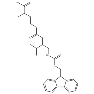 4-{3-[({[(9H-fluoren-9-yl)methoxy]carbonyl}amino)methyl]-4-methylpentanamido}-2-methylbutanoic acid Structure