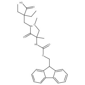 2-ethyl-2-{[2-({[(9H-fluoren-9-yl)methoxy]carbonyl}amino)-2-(methoxymethyl)propanamido]methyl}butanoic acid Structure