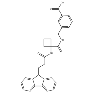 3-({[1-({[(9H-fluoren-9-yl)methoxy]carbonyl}amino)cyclobutyl]formamido}methyl)benzoic acid Structure