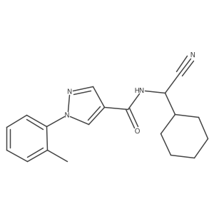 N-[Cyano(cyclohexyl)methyl]-1-(2-methylphenyl)pyrazole-4-carboxamide Structure