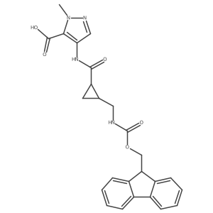 rac-4-[(1R,2S)-2-[({[(9H-fluoren-9-yl)methoxy]carbonyl}amino)methyl]cyclopropaneamido]-1-methyl-1H-pyrazole-5-carboxylic acid Structure