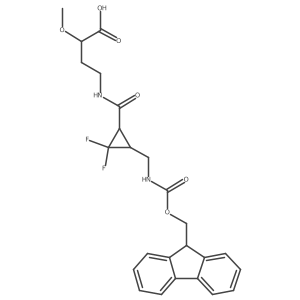 rac-4-{[(1R,3S)-3-[({[(9H-fluoren-9-yl)methoxy]carbonyl}amino)methyl]-2,2-difluorocyclopropyl]formamido}-2-methoxybutanoic acid结构式
