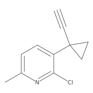 2-Chloro-3-(1-ethynylcyclopropyl)-6-methylpyridine结构式
