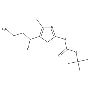 tert-butyl N-[5-(3-amino-1-fluoropropyl)-4-methyl-1,3-thiazol-2-yl]carbamate结构式