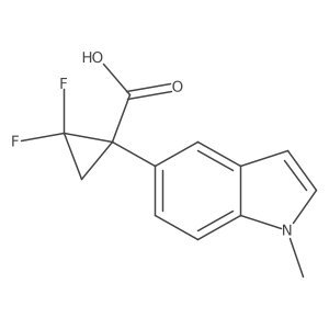 2,2-difluoro-1-(1-methyl-1H-indol-5-yl)cyclopropane-1-carboxylic acid结构式
