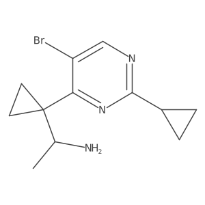 1-[1-(5-Bromo-2-cyclopropylpyrimidin-4-yl)cyclopropyl]ethan-1-amine Structure