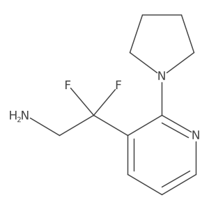 2,2-Difluoro-2-[2-(pyrrolidin-1-yl)pyridin-3-yl]ethan-1-amine结构式