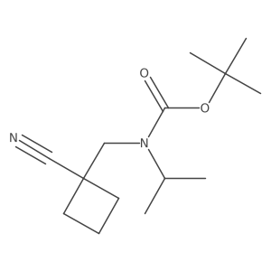 tert-butyl N-[(1-cyanocyclobutyl)methyl]-N-(propan-2-yl)carbamate结构式