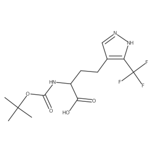 2-[(2-Methylpropan-2-yl)oxycarbonylamino]-4-[5-(trifluoromethyl)-1H-pyrazol-4-yl]butanoic acid结构式