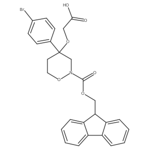 2-{[4-(4-bromophenyl)-2-{[(9H-fluoren-9-yl)methoxy]carbonyl}-1,2-oxazinan-4-yl]oxy}acetic acid结构式