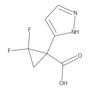 2,2-difluoro-1-(1H-pyrazol-5-yl)cyclopropane-1-carboxylic acid结构式