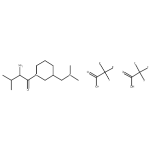 (2S)-2-Amino-1-[3-[(dimethylamino)methyl]piperidin-1-yl]-3-methylbutan-1-one;2,2,2-trifluoroacetic acid Structure